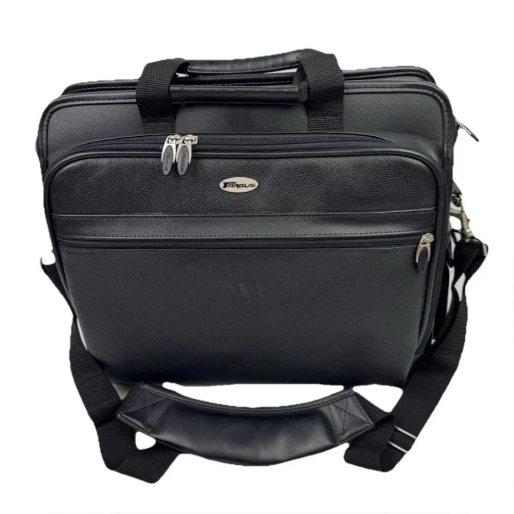 Targus Leather Notebook/Laptop Case Black W/Shoulder Strap Bag Handbag Work